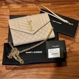 YSL Monogram Clutch Wristlet with WOC Conversion Kit